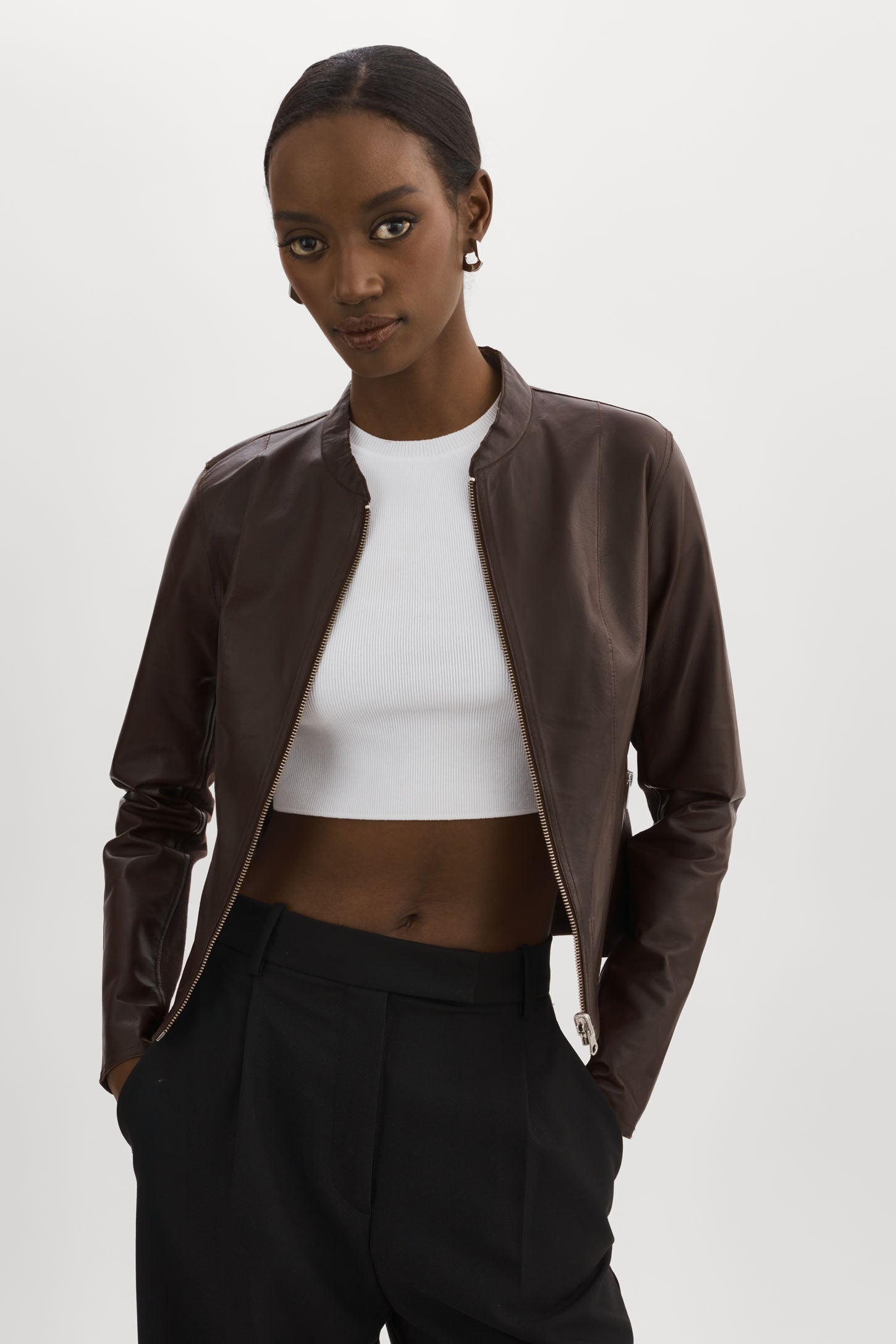 LaMarque Chapin Reversible Leather Bomber Jacket