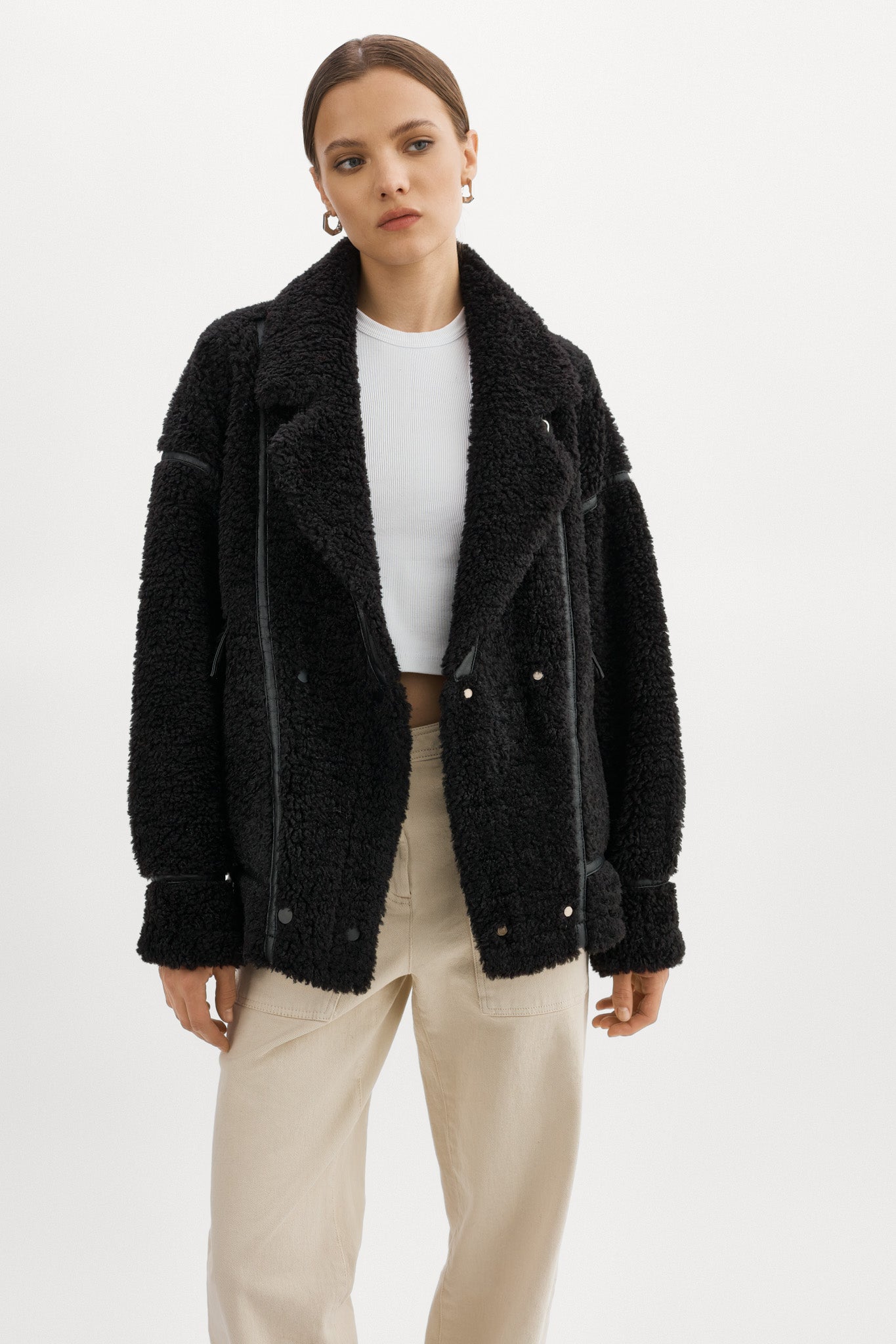 BADU  Oversized Faux Shearling Jacket – LAMARQUE