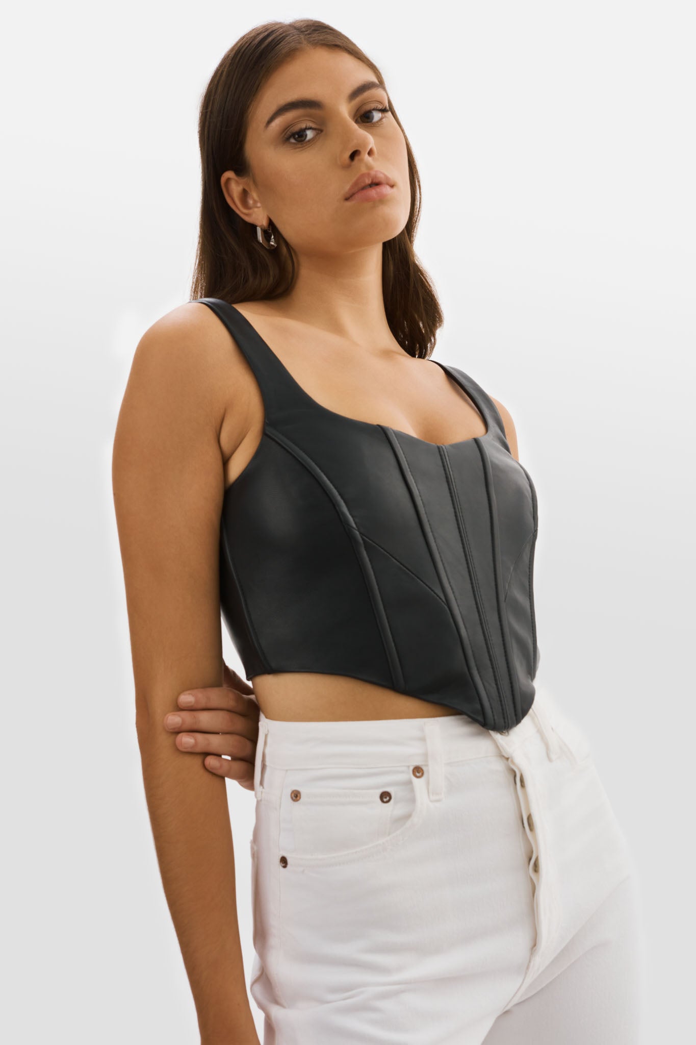 Corset Bodice Leather Dress - Ready to Wear