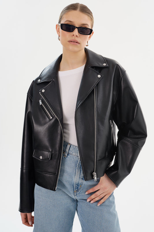 ANDRADE | Recycled Leather Biker Jacket