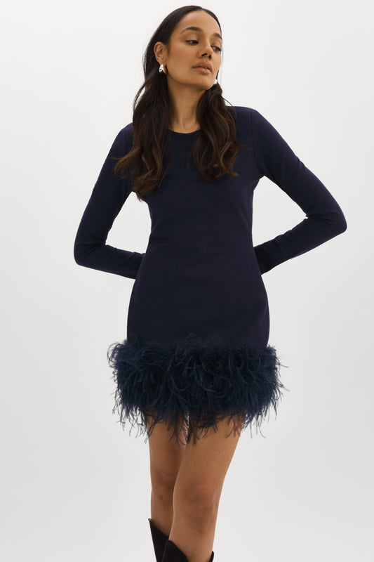 MAGNOLIA  Feather Trim Mini Skirt – LAMARQUE