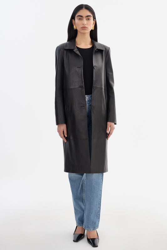 BELEN | Manteau long en cuir