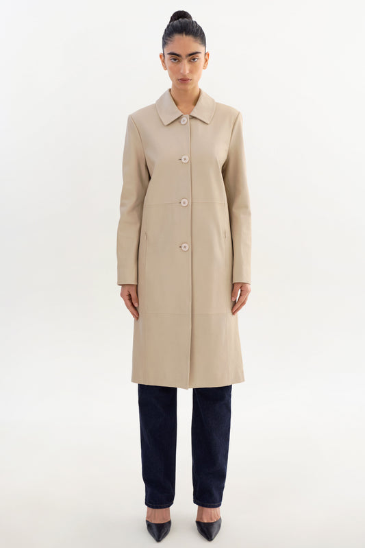 BELEN | Manteau long en cuir