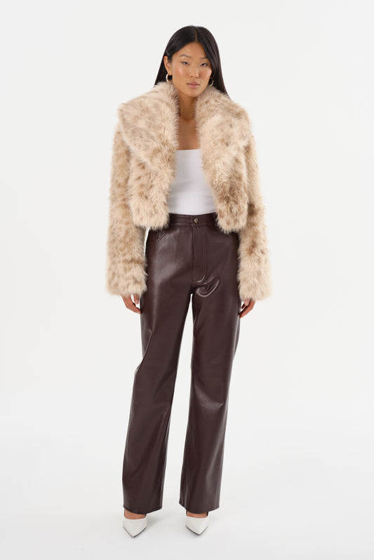 DANIKA LEO | Faux Fur Crop Jacket