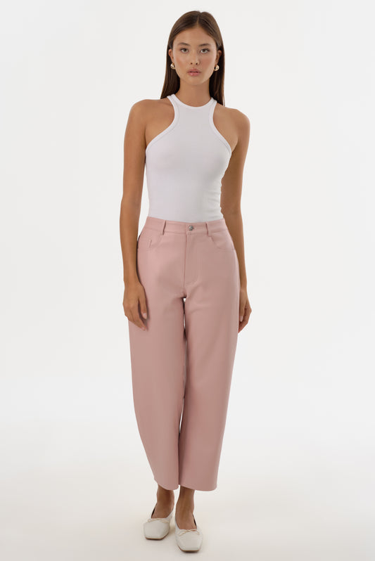 KEEGHAN | Faux Leather Cropped Pant