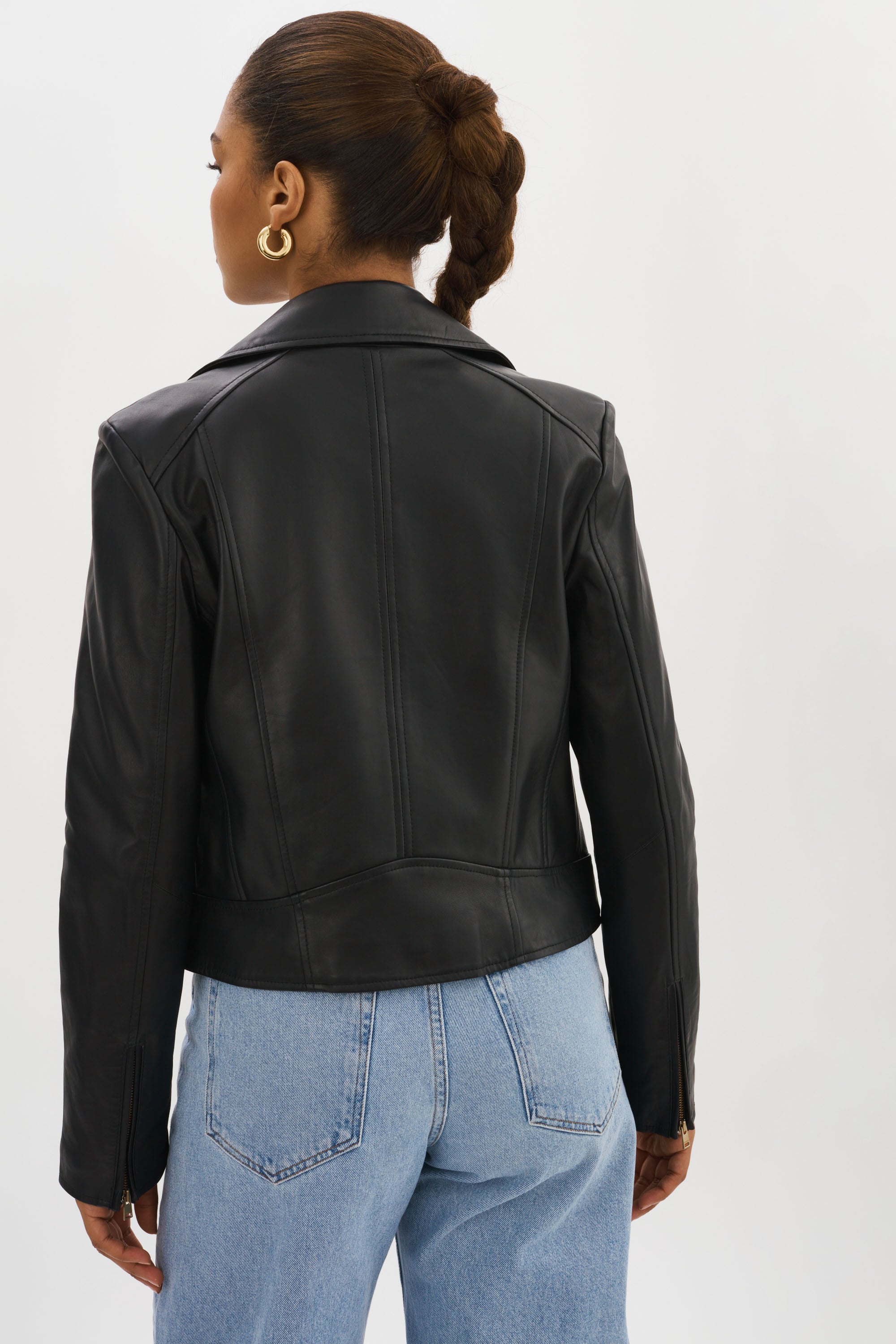 KELSEY GOLD | Leather Biker Jacket – LAMARQUE