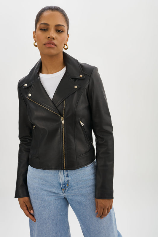 KELSEY OR | Veste de motard en cuir