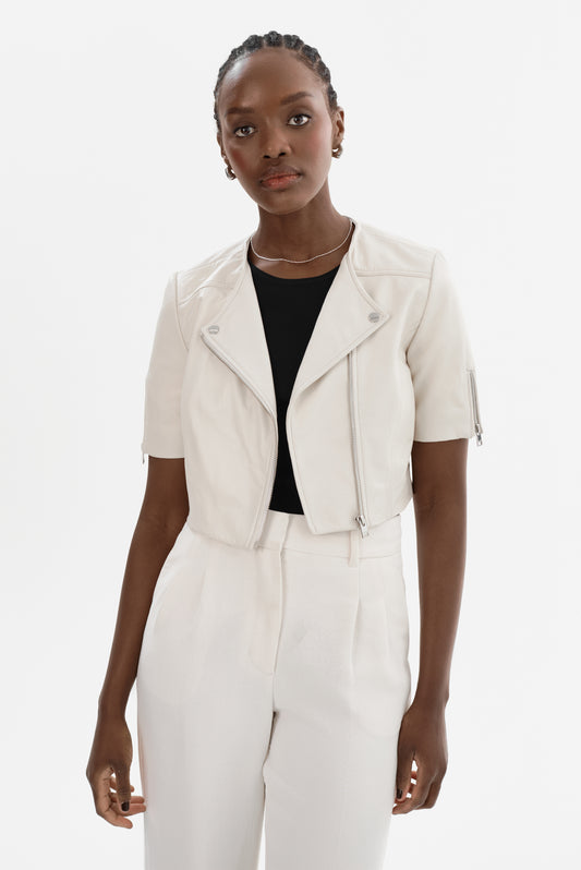 KIRSI | Cropped Biker Jacket