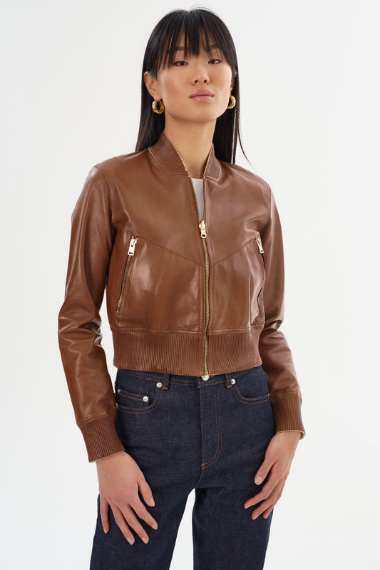 KORDELLA | Reversible Leather Bomber Jacket