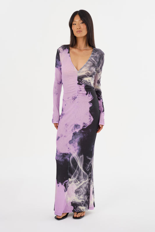 LEANDRA | Printed Jersey Maxi Dress