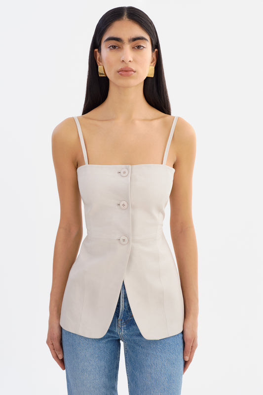 MILANA | Haut bustier long en cuir