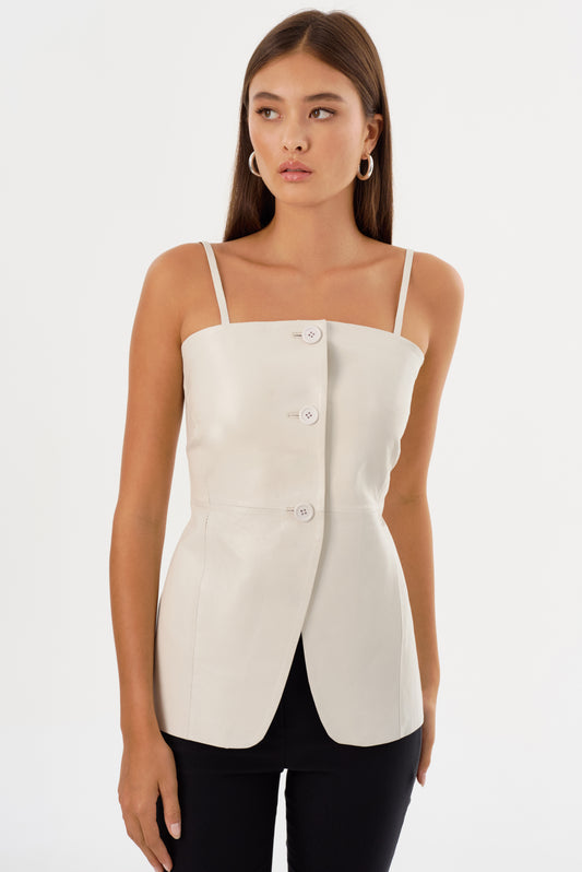 MILANA | Leather Long Bustier Top