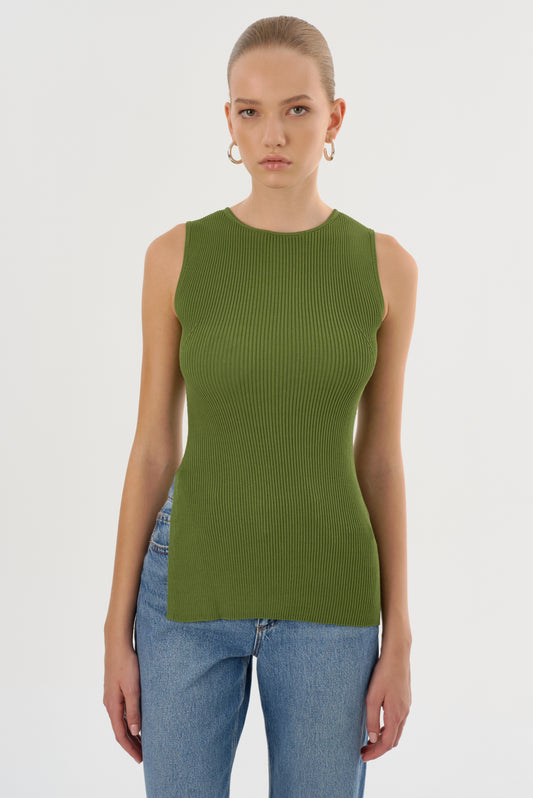 MILOU | Rib Knit Sleeveless Top