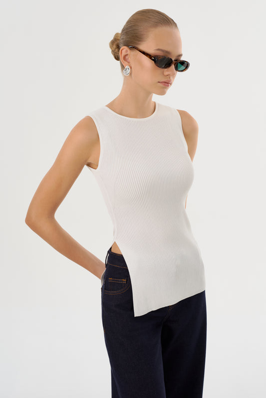 MILOU | Rib Knit Sleeveless Top