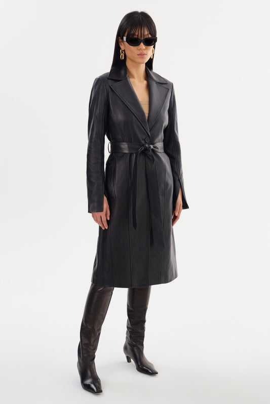 MIRANDA | Leather Trench Coat