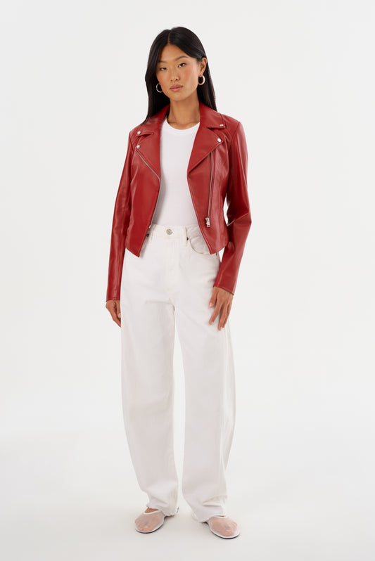 PASCALE | Fitted Faux Leather Jacket