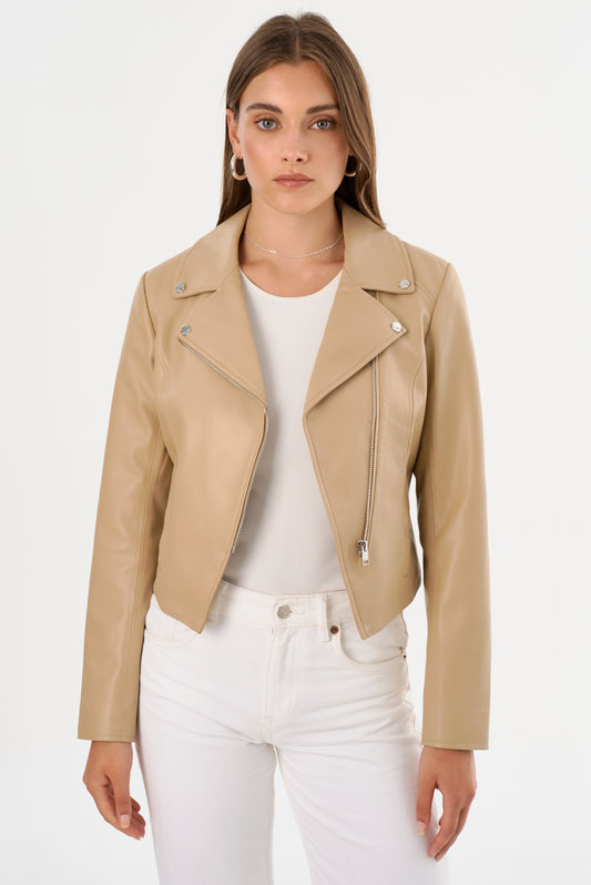 PASCALE | Fitted Faux Leather Jacket