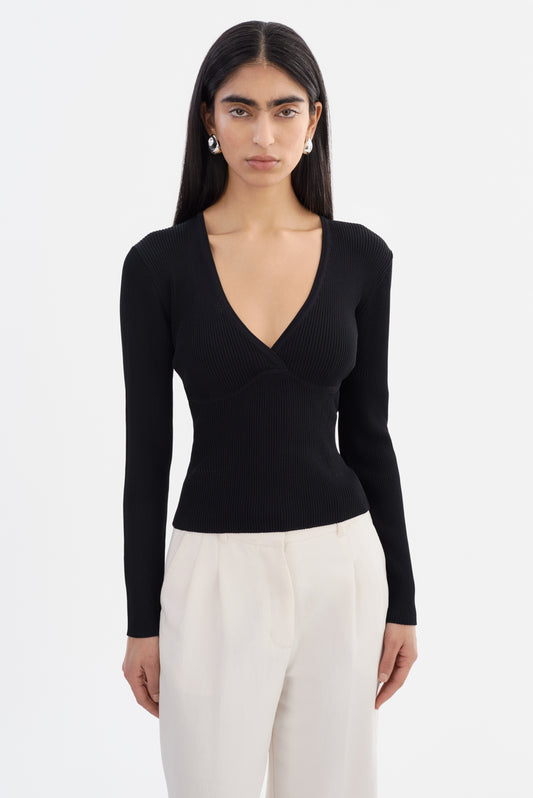 ROMANE | Rib Knit Long Sleeve Top