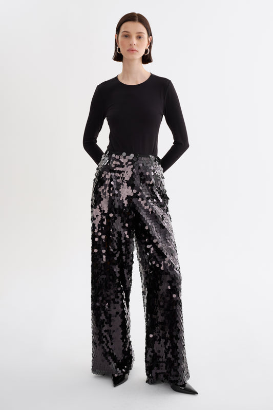 STACY | Pantalon Large à Sequins