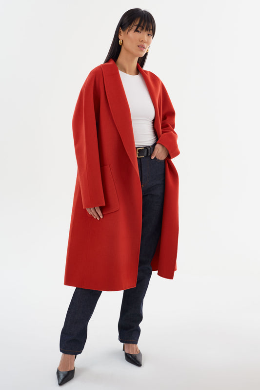 THARA | Manteau en laine à col châle