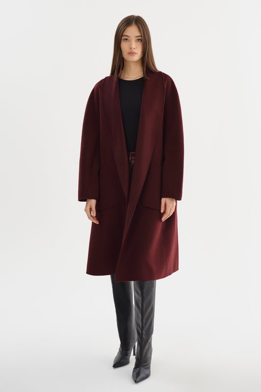 THARA | Shawl Collar Wool Coat