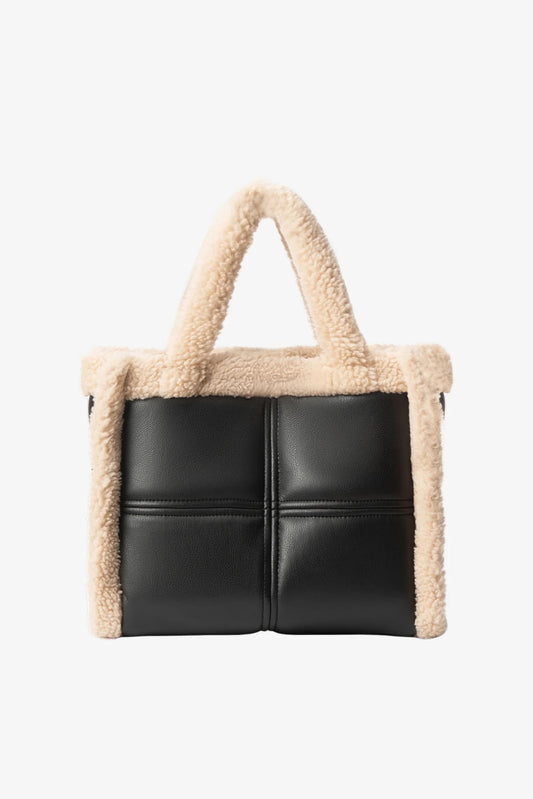 ZOEY | Sac fourre-tout en cuir et sherpa 