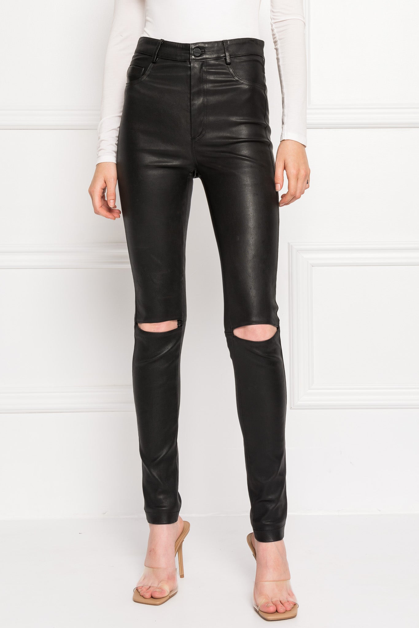 ESME | Leather Jeans With Slits – LAMARQUE