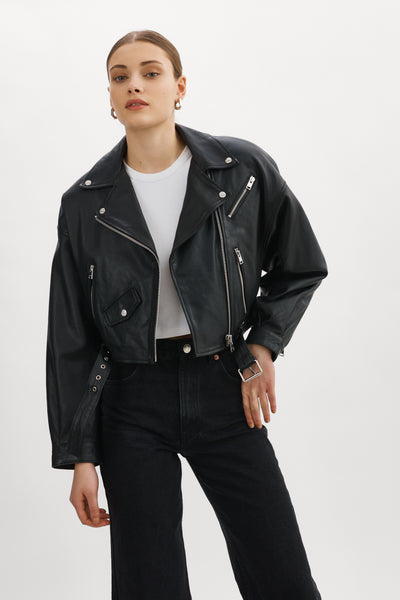 DYLAN | 80's Leather Biker Jacket – LAMARQUE