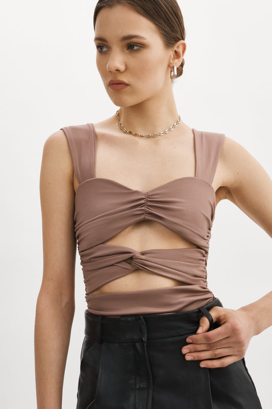 ZEELA | Ruched Cutout Cami