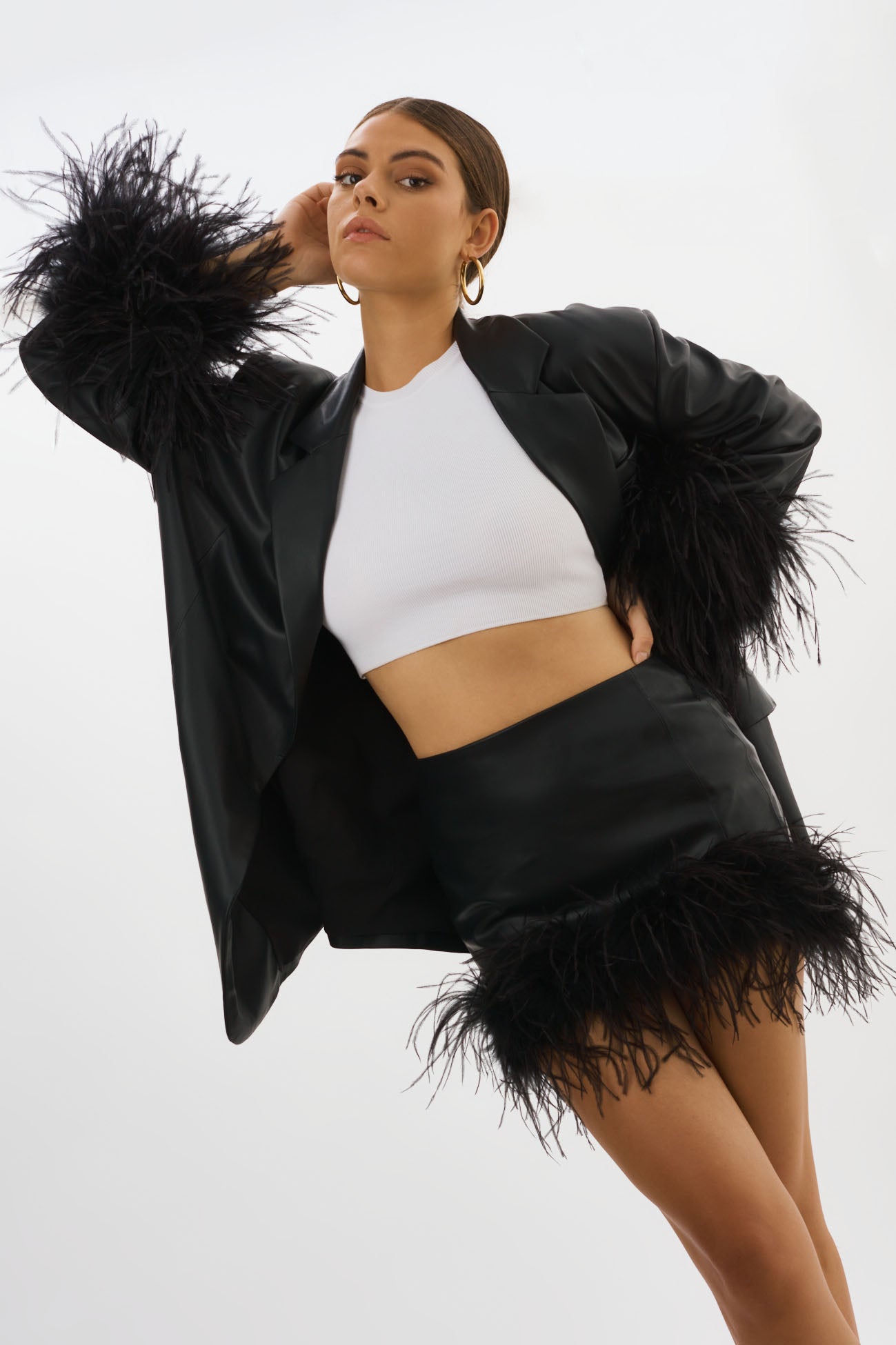 Black Feather Mini Skirt | Womens | Small (Available in XS, M, L, XL) | Lulus | Skirts